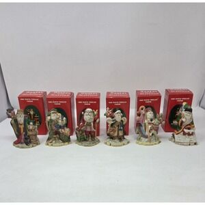 1991 RSVP Santas of the Nations Complete Set of 6 Porcelain Figurines w Boxes
